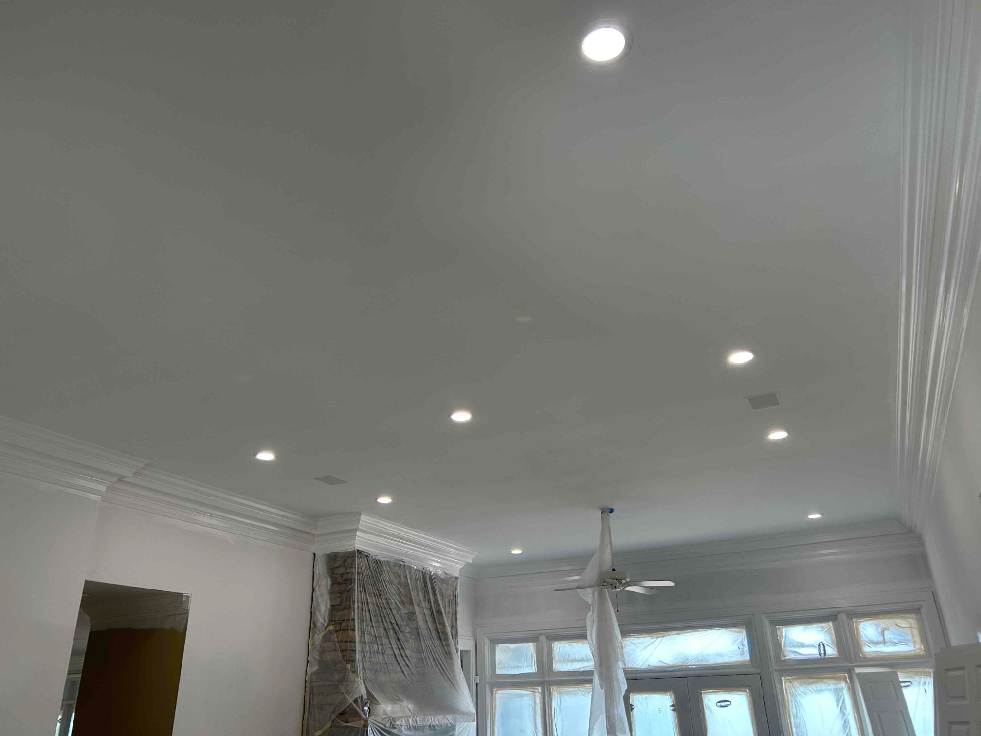 LED Recessed Lighting & Ceiling Fan Installation in Flat Rock, NC completed by Touchstone Electric