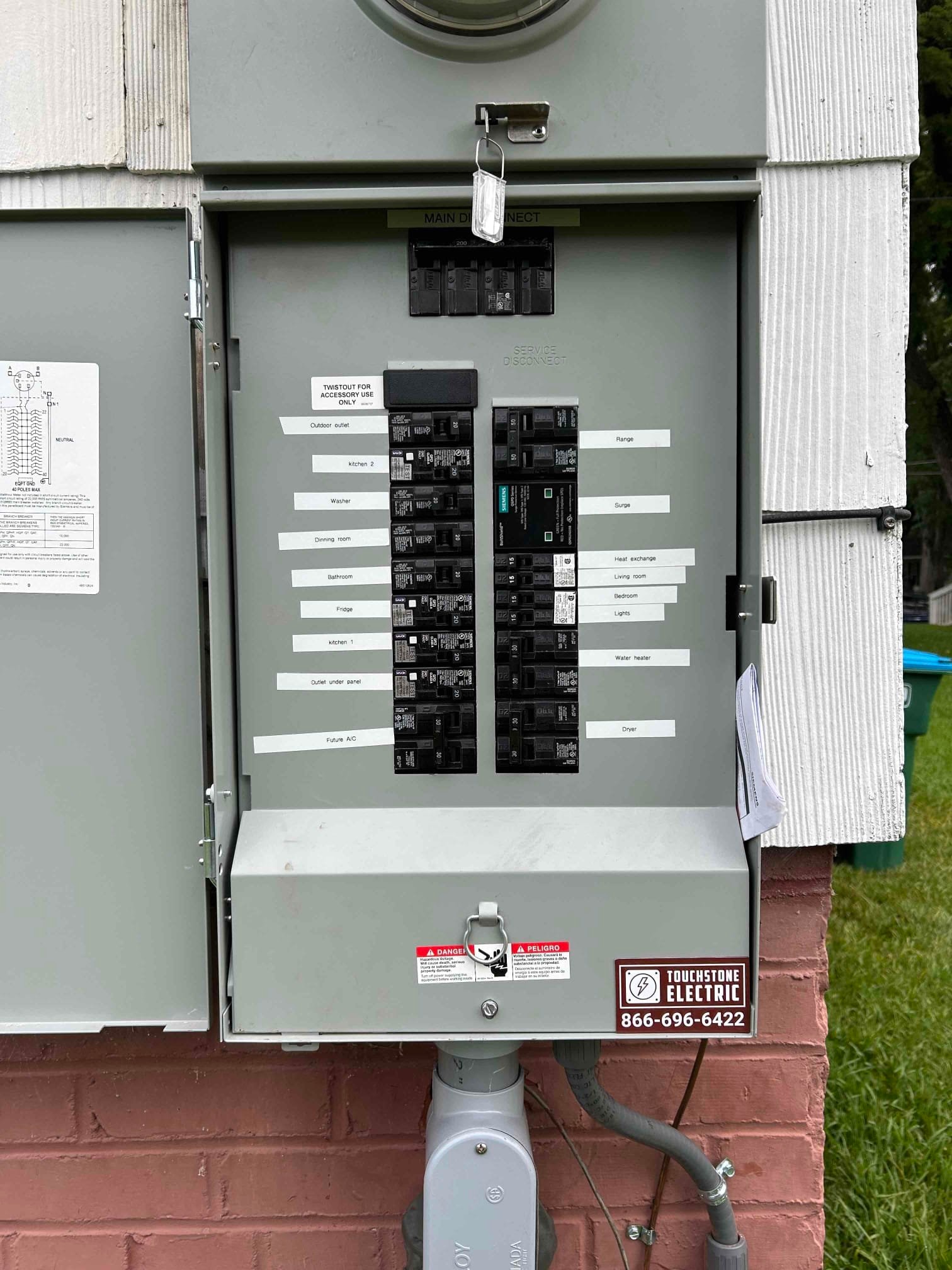 Cramerton Whole-Home Rewiring with 200A Panel & Meter Upgrade completed by Touchstone Electric