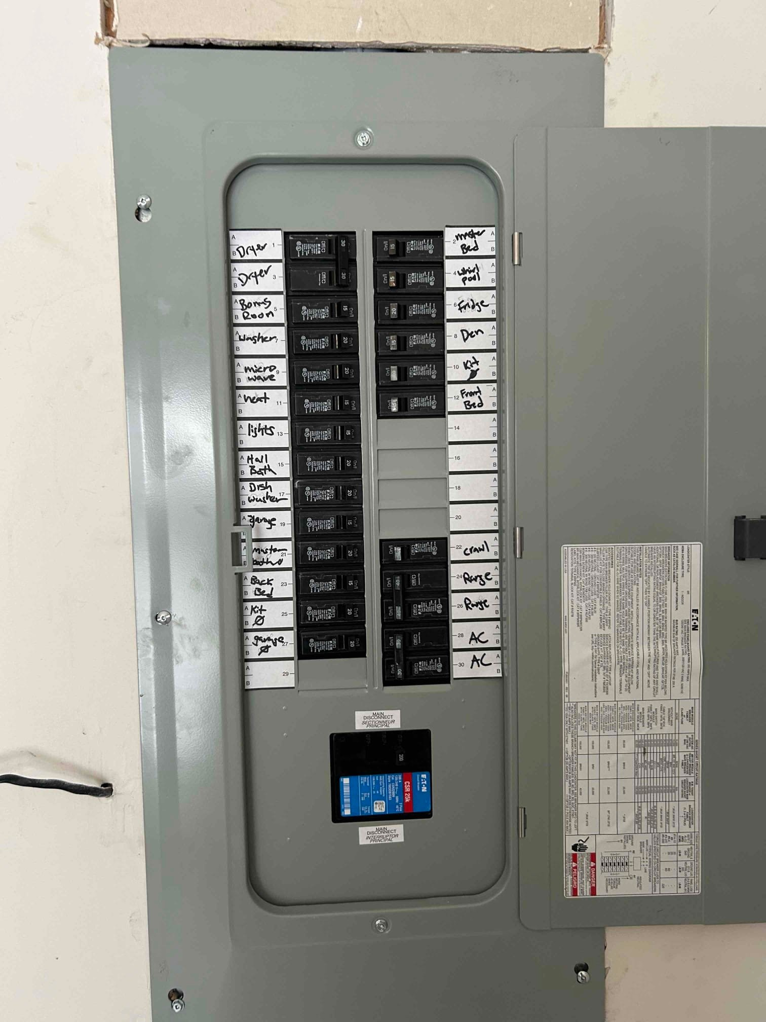 200 Amp Electrical Panel Upgrade & Breaker Replacement | Simpsonville completed by Touchstone Electric