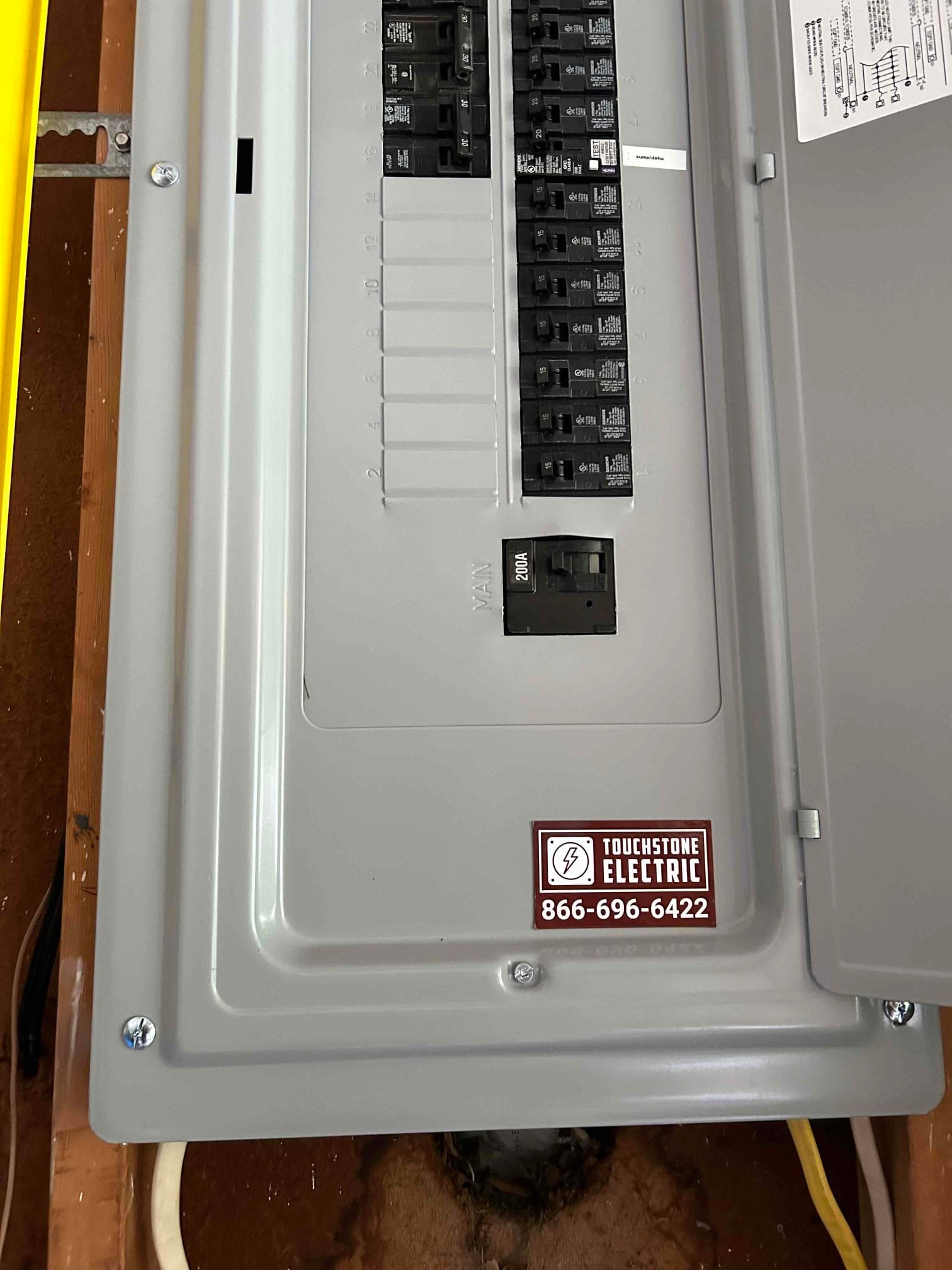 200A Electrical Panel Upgrade & Breaker Install in Jamestown, NC completed by Touchstone Electric