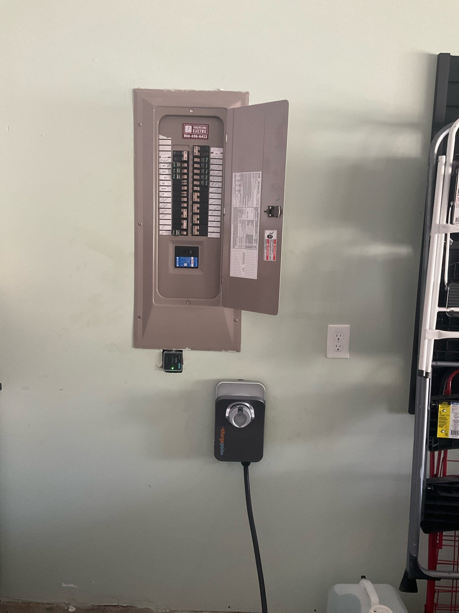 Level 2 EV Charger & 50A Outlet Installation in Charlotte, NC completed by Touchstone Electric