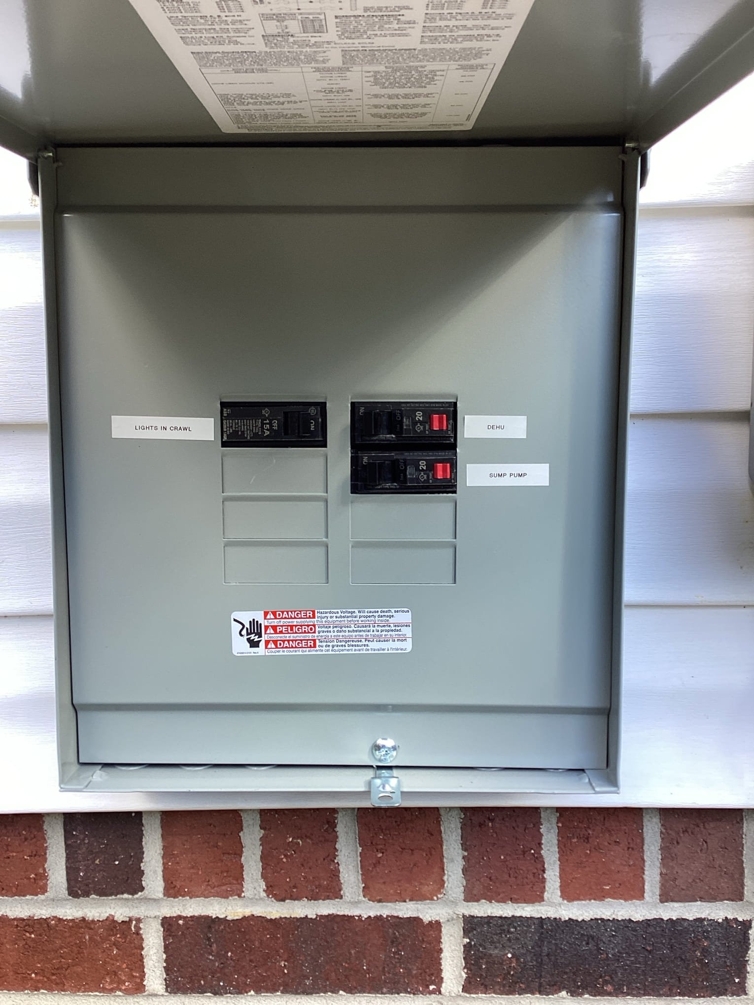 Outdoor Subpanel Installation & Crawl Space Lighting in Morganton completed by Touchstone Electric