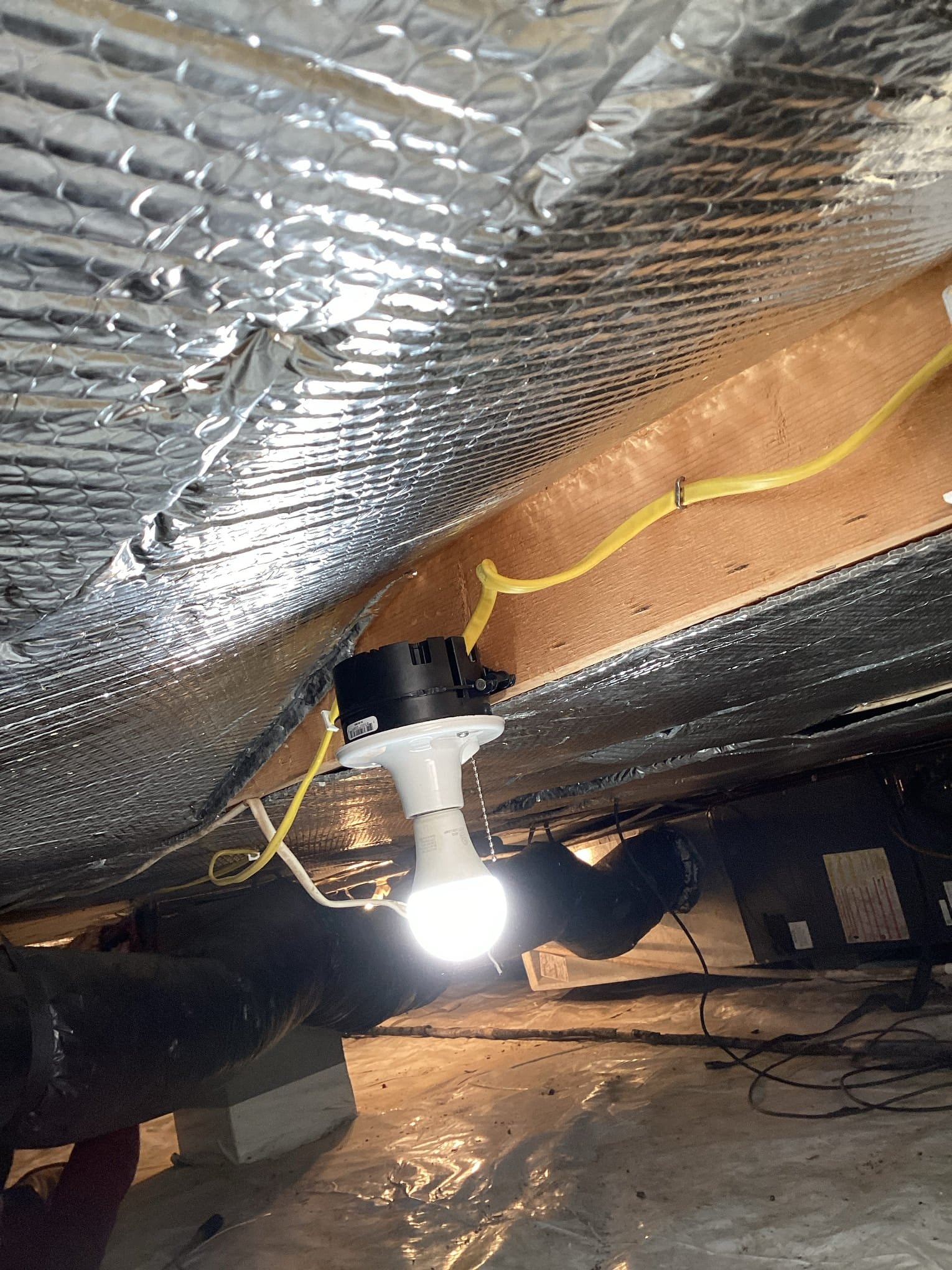 Crawl Space Light Fixture Replacement & LED Bulb | Raleigh, NC completed by Touchstone Electric