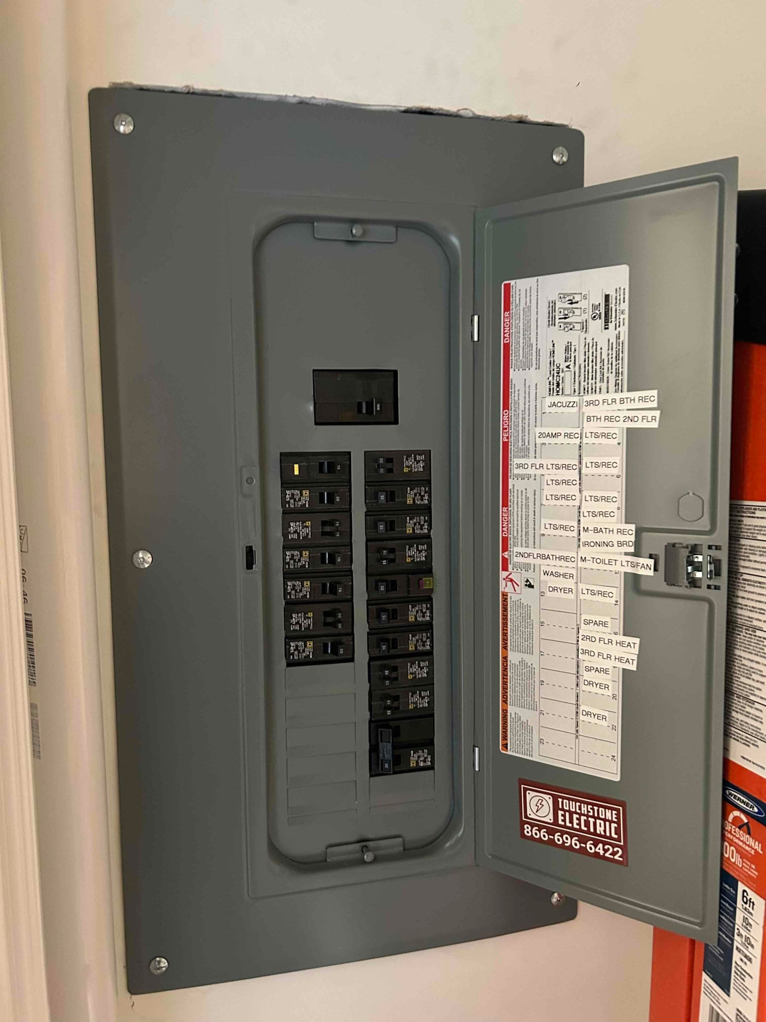 200A Copper Main Panel Upgrade & Breaker Install in Davidson, NC completed by Touchstone Electric