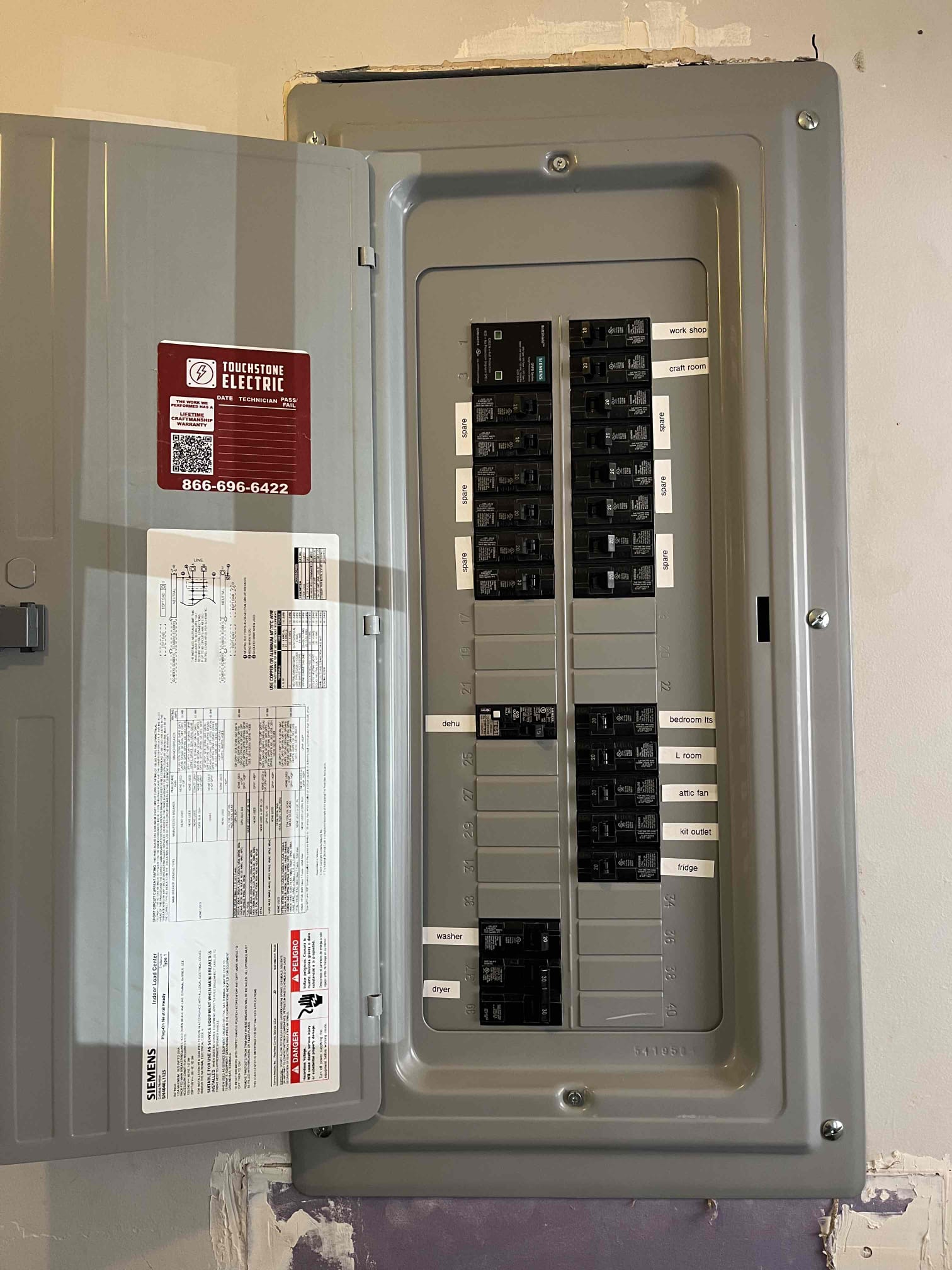 Electrical Panel Labeling & Rejuvenation Service in York, SC completed by Touchstone Electric