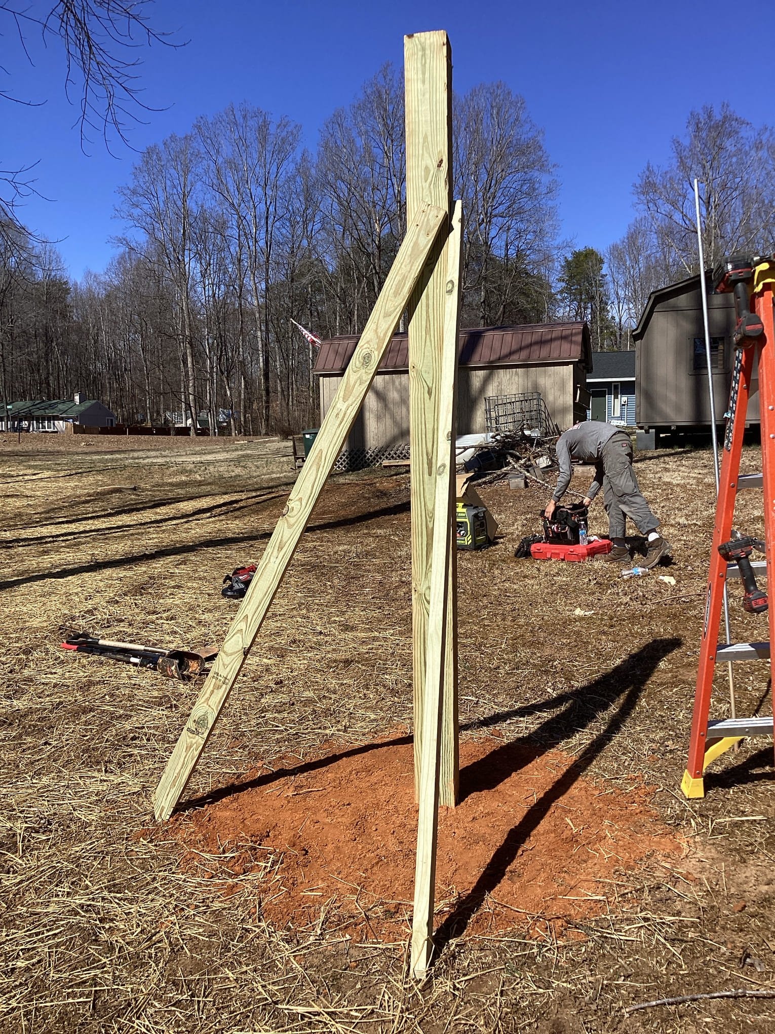 Temporary Power Pole & Meter Service Installation in Winston-Salem completed by Touchstone Electric