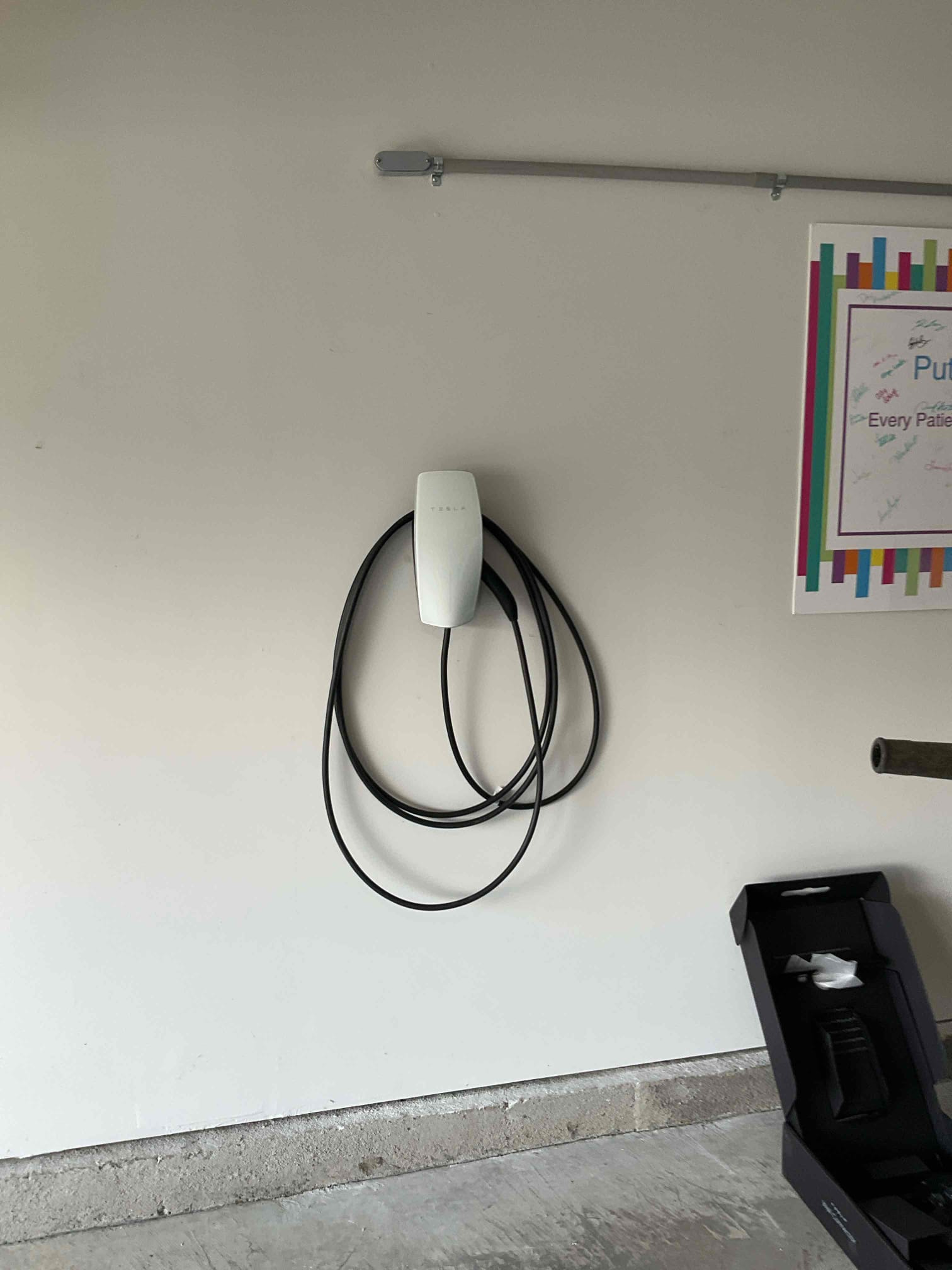 Tesla Wall Connector Installation in Winston-Salem, NC Garage completed by Touchstone Electric