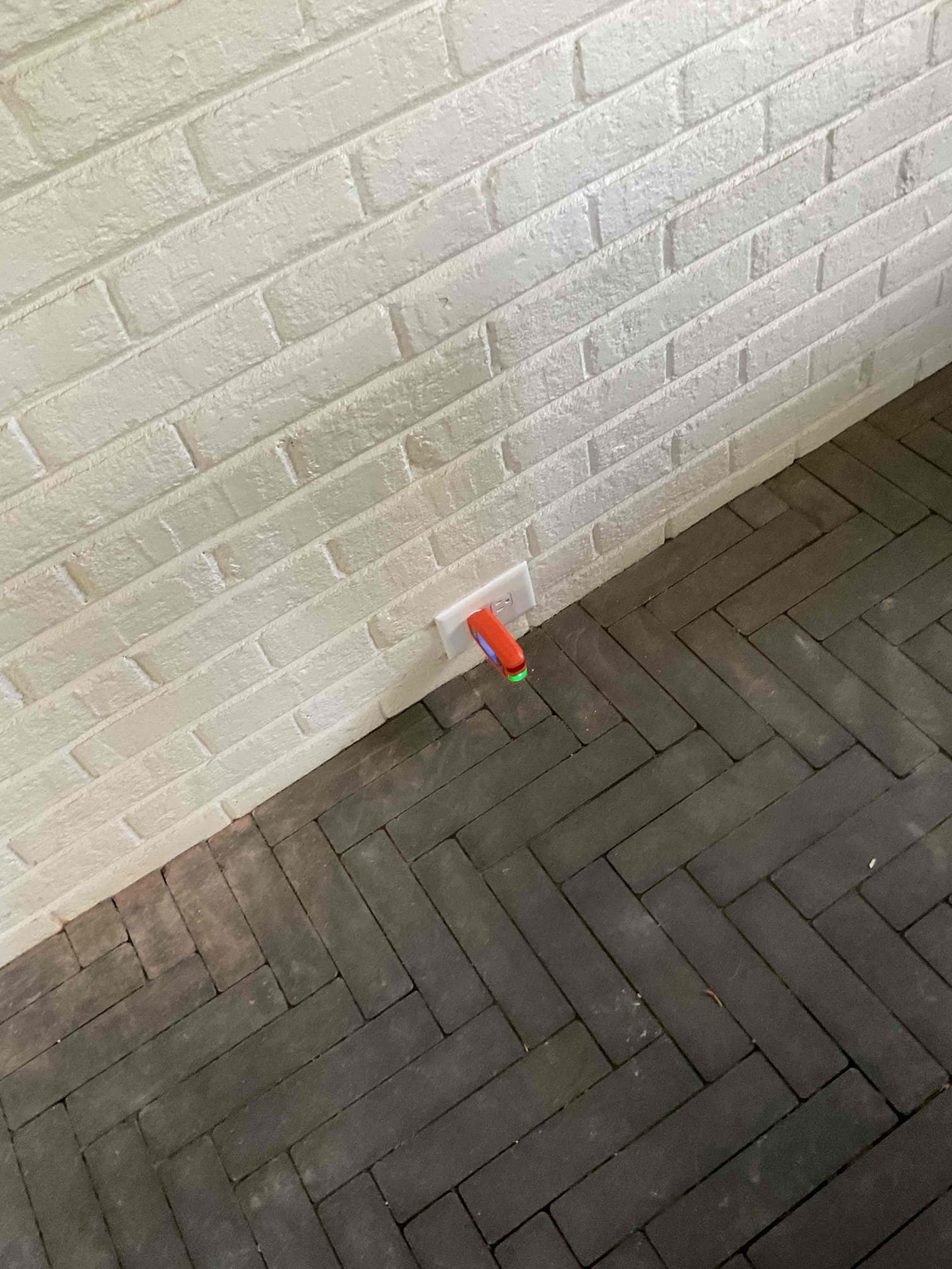 Brick Wall Flush-Mount Quadplex Outlet Install in Charlotte, NC