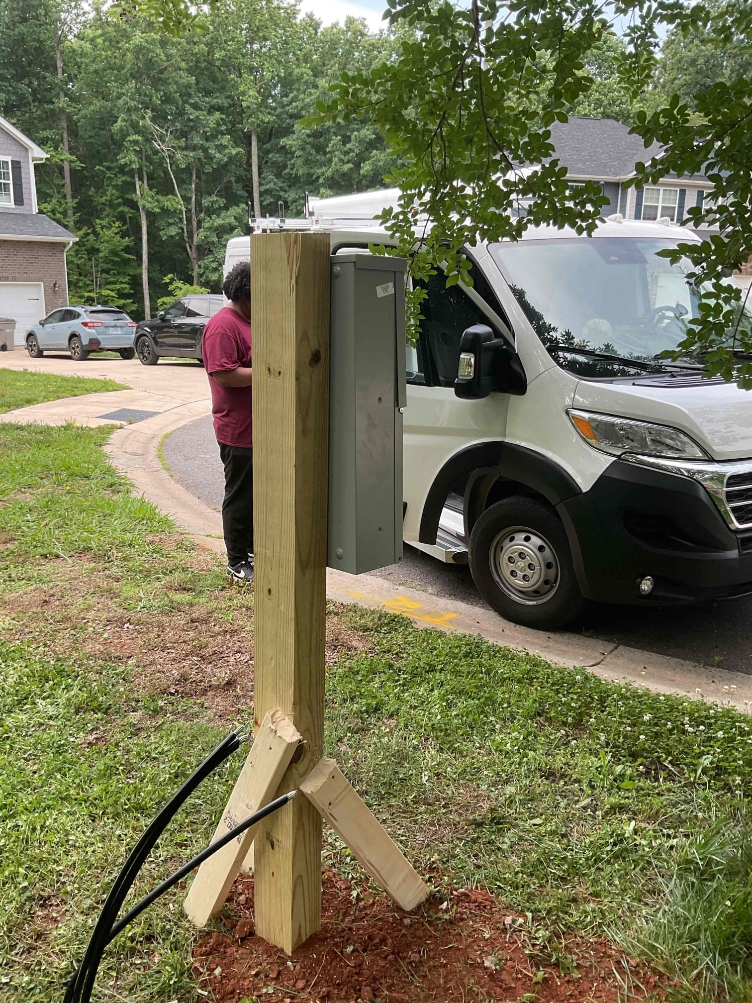 Temporary Power Pole & Meter Installation in Bessemer City, NC completed by Touchstone Electric