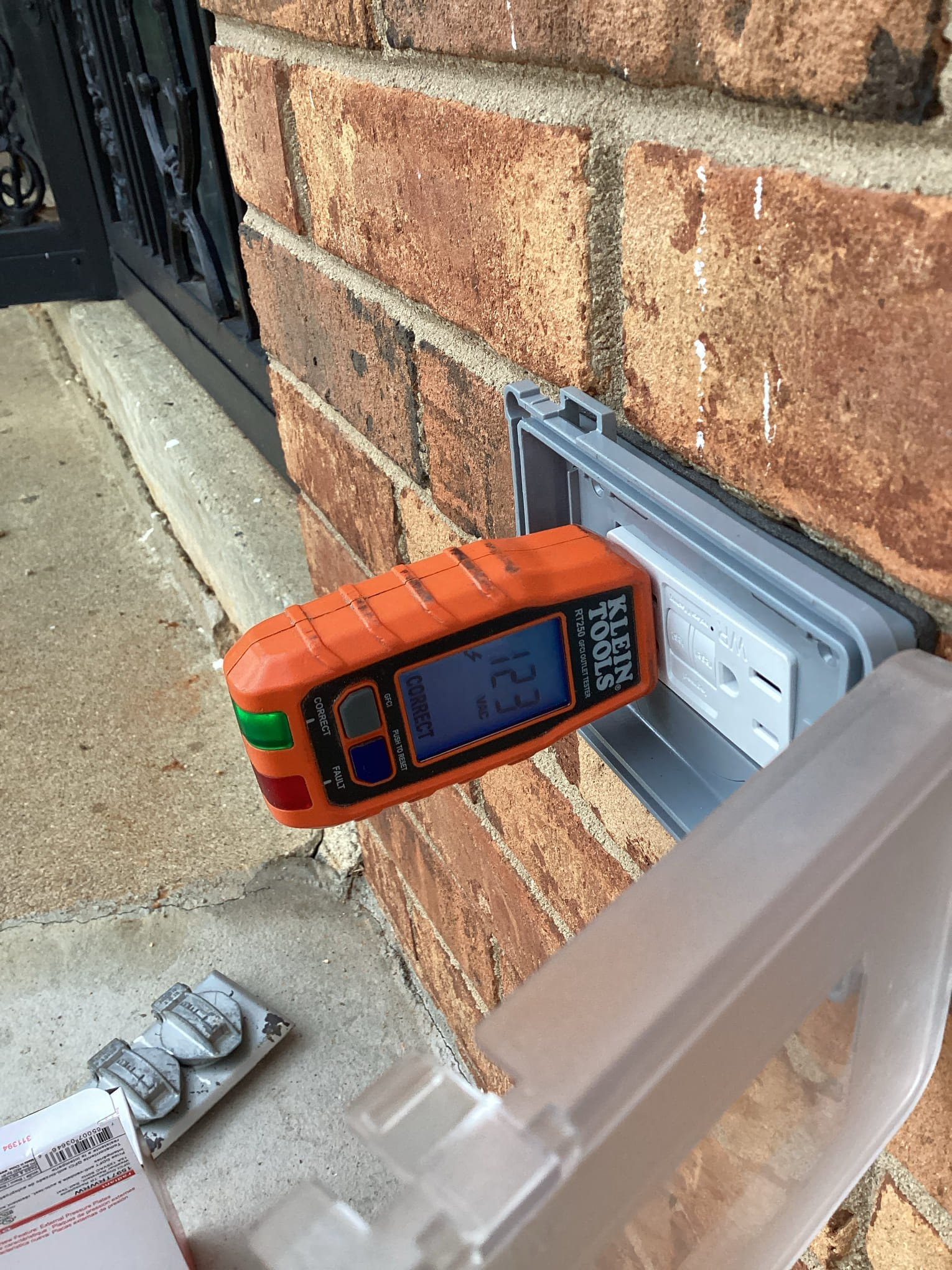 Outdoor GFCI Outlet Installation with Bubble Cover in Raleigh completed by Touchstone Electric