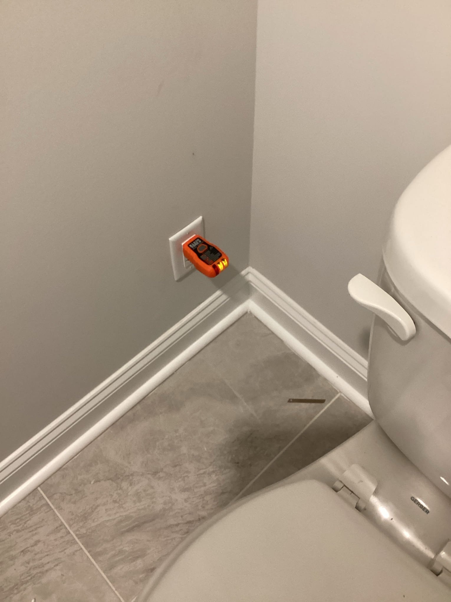 Bathroom GFCI Outlet Installation for Smart Toilet in Knightdale completed by Touchstone Electric