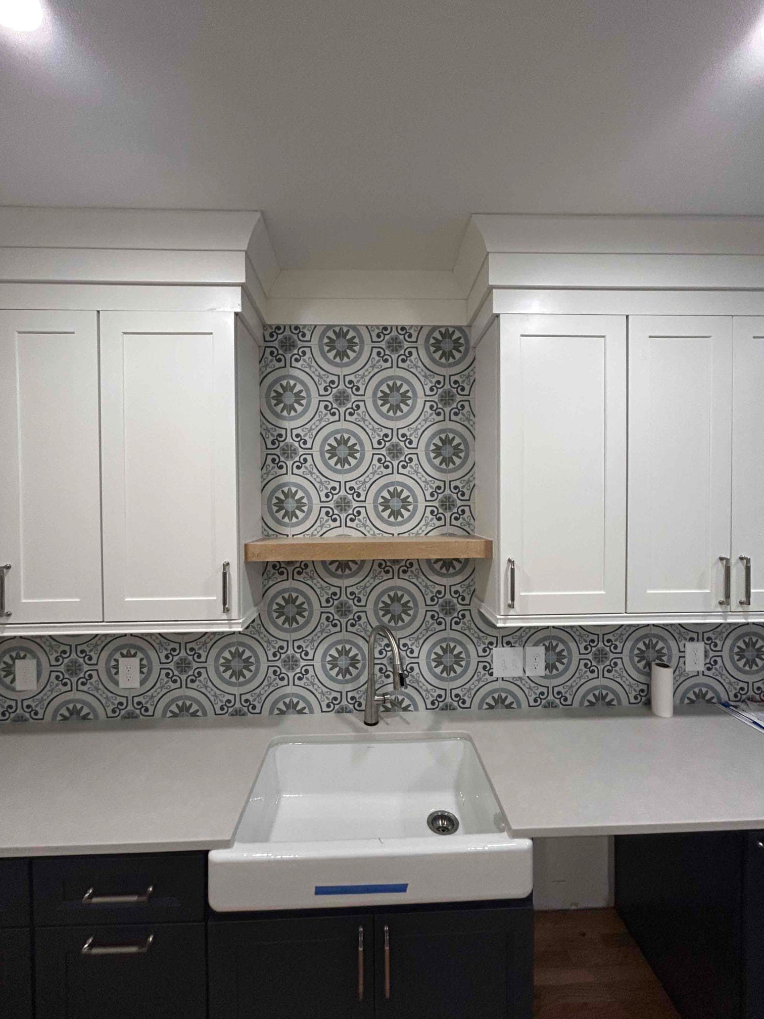 Under-Cabinet String Light Installation Above Sink in Concord, NC