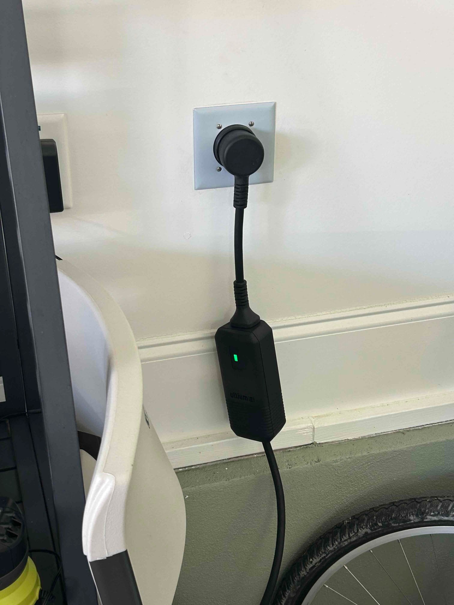 Level 2 EV Charger Outlet Installation in Durham, NC Garage completed by Touchstone Electric