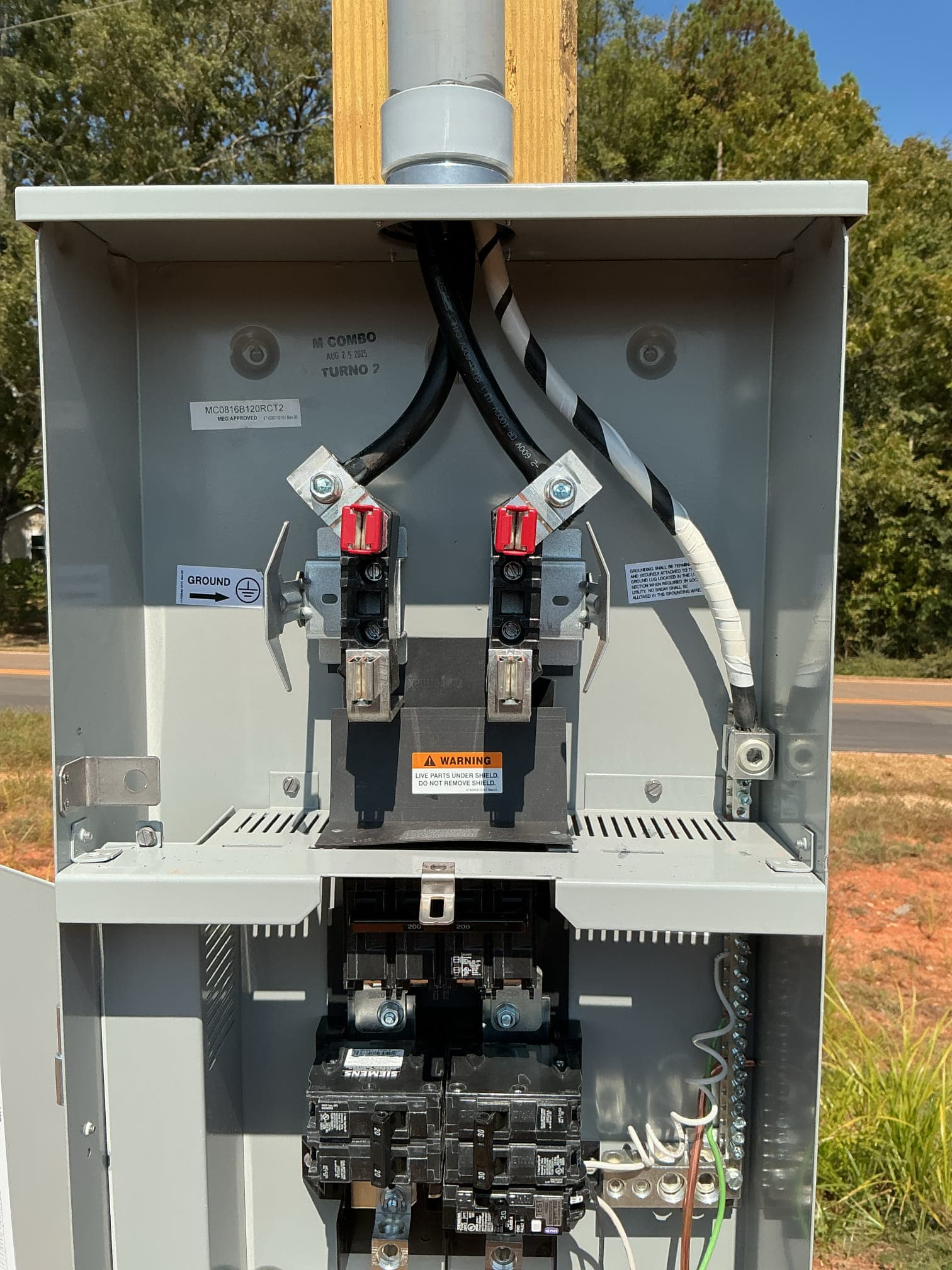 Temporary Power Pole & Meter Base Installation in Matthews