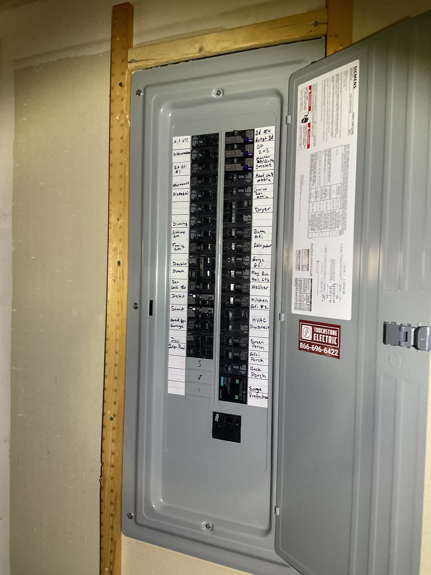 200A Electrical Panel Replacement & Surge Protection | Raleigh completed by Touchstone Electric