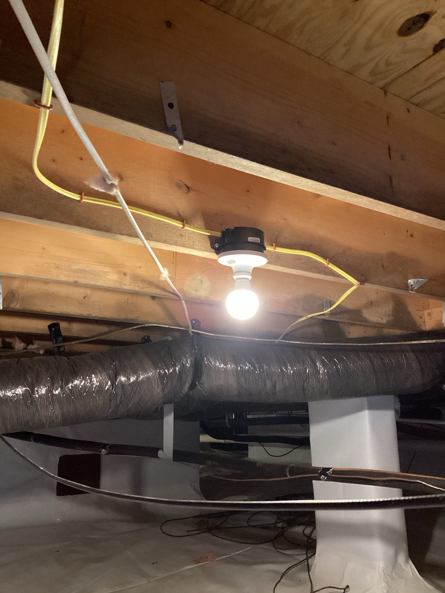 Crawlspace Lighting Installation & Switch Wiring in Sanford, NC completed by Touchstone Electric