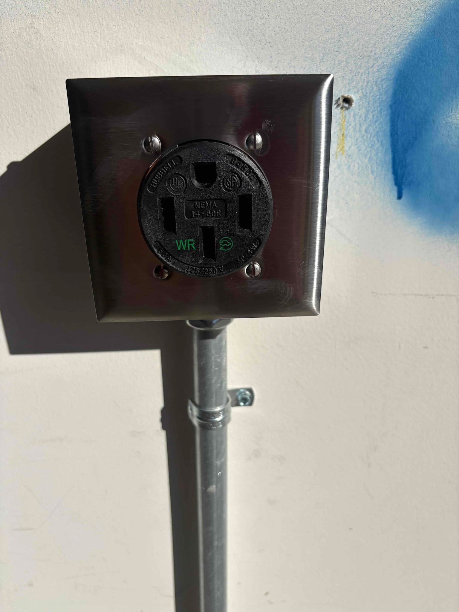 Residential Level 2 EV Charger Outlet Installation in Charlotte, NC completed by Touchstone Electric