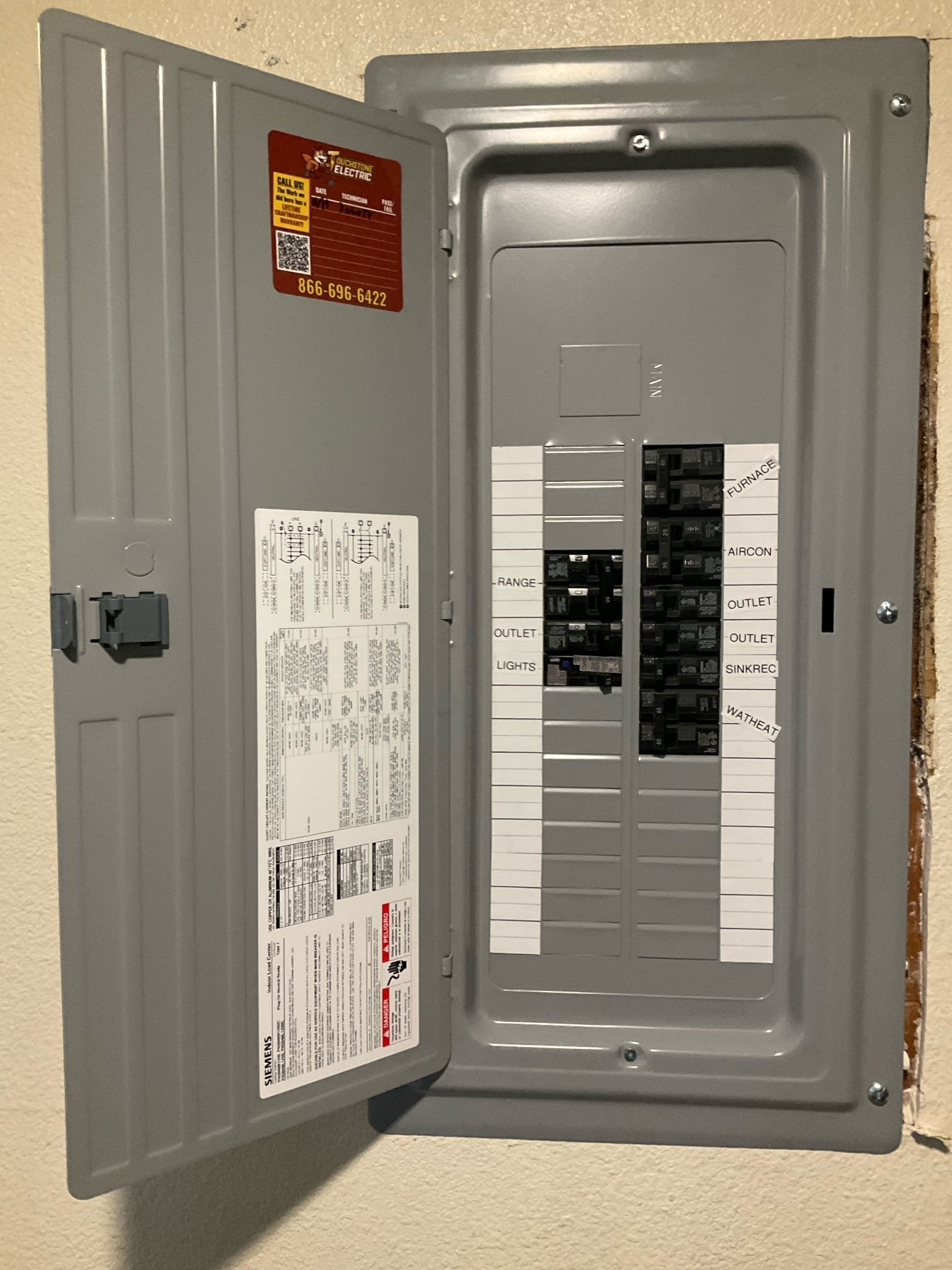 125A Subpanel Installation & New Breakers in Charlotte, NC completed by Touchstone Electric