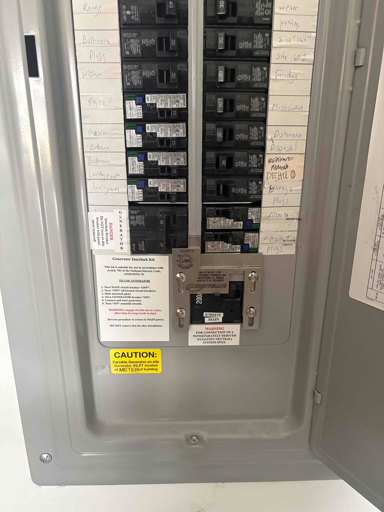 Generator Interlock Kit Installation in Kernersville, NC completed by Touchstone Electric
