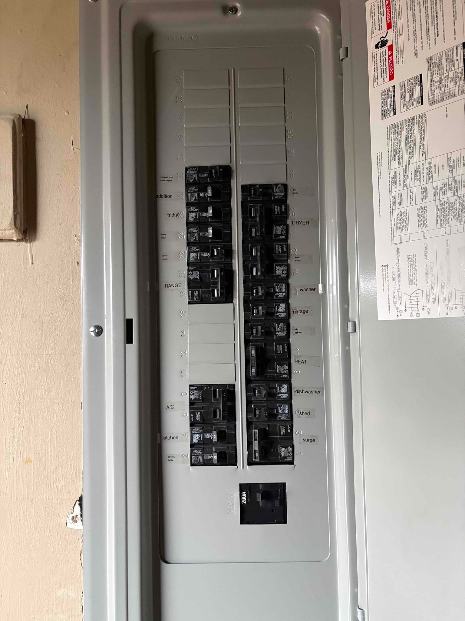 Lexington NC 200A Electrical Panel Upgrade & Breaker Replacement completed by Touchstone Electric