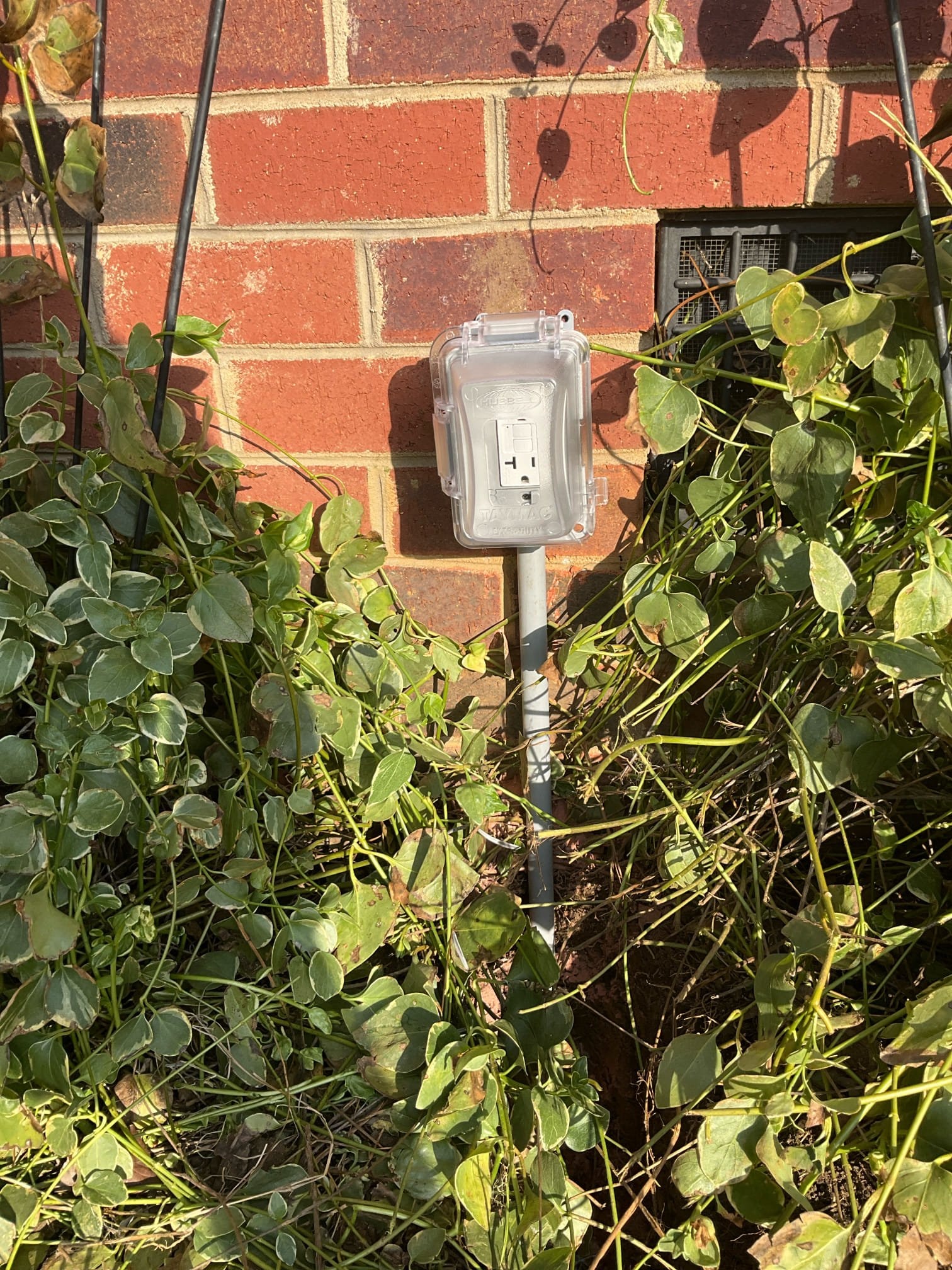 Outdoor Weatherproof Outlet Installation & Trenching in Charlotte completed by Touchstone Electric