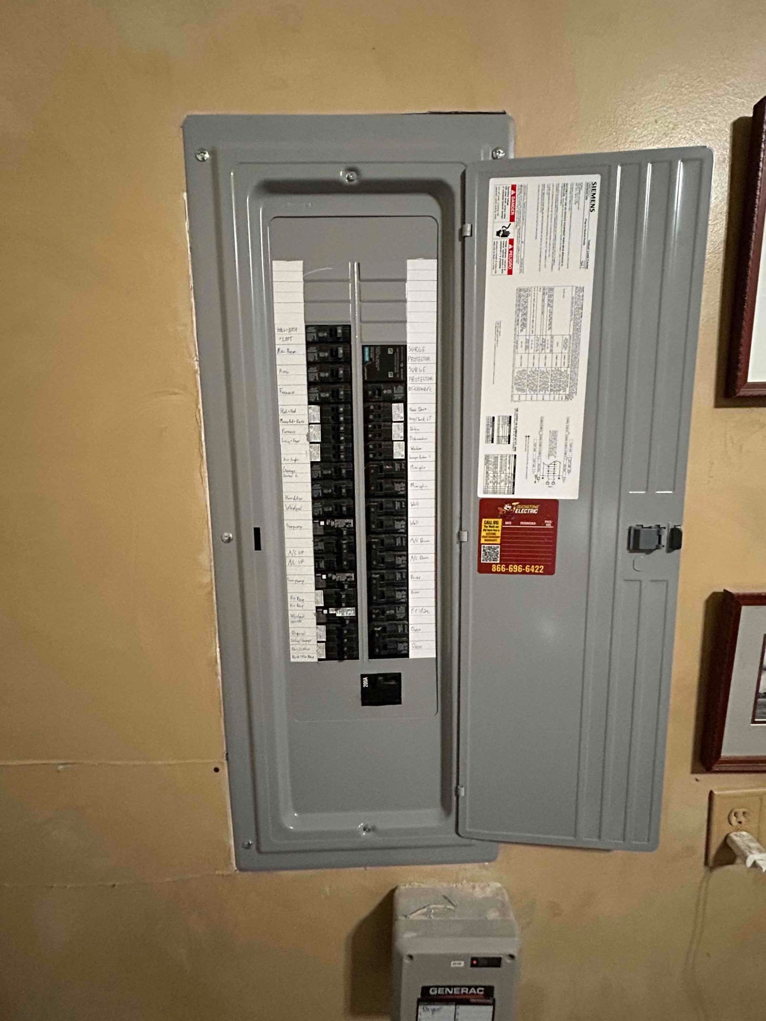 200A Electrical Panel Upgrade & Surge Protection in Concord, NC completed by Touchstone Electric
