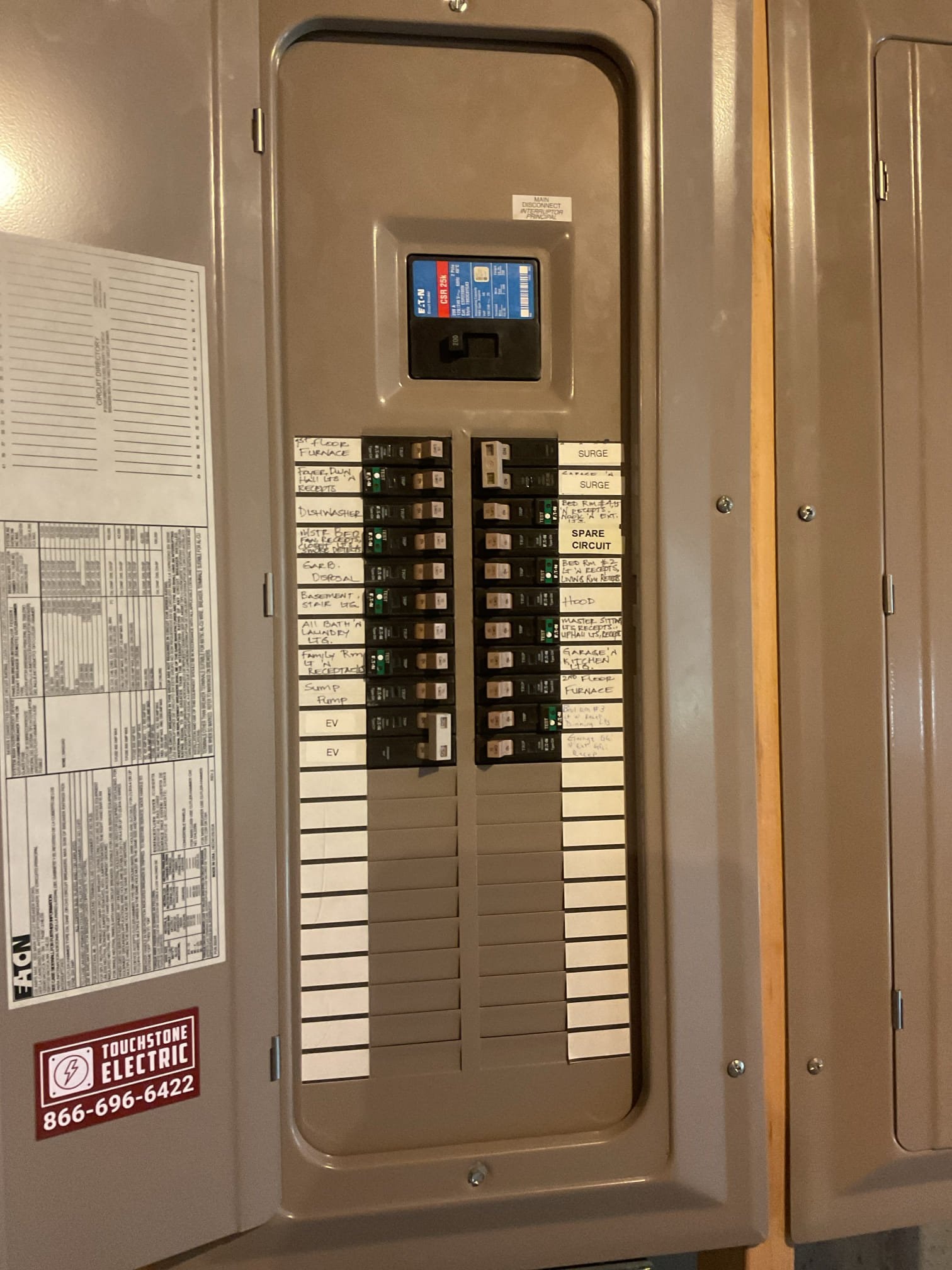 Level 2 EV Charger Install & 50A GFCI Breaker in Durham, NC completed by Touchstone Electric