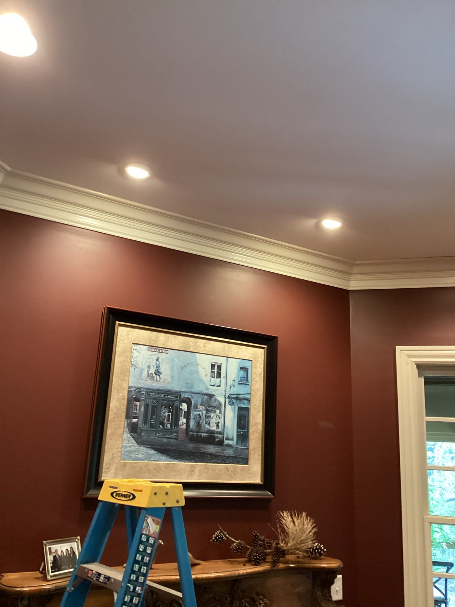 LED Wafer Lighting Installation over Fireplace & Dining, Raleigh completed by Touchstone Electric