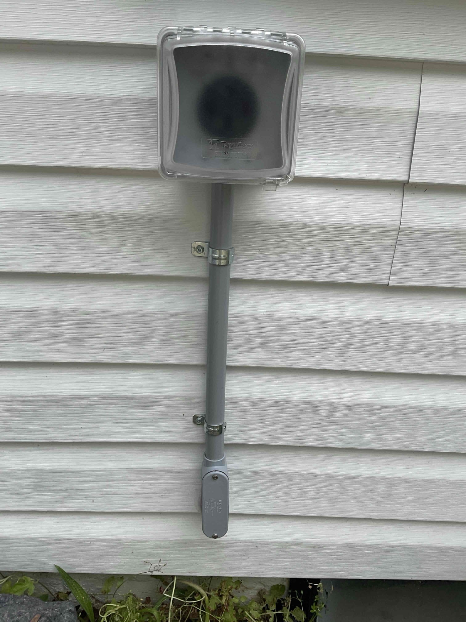 Weather-resistant exterior electrical box installed in Durham