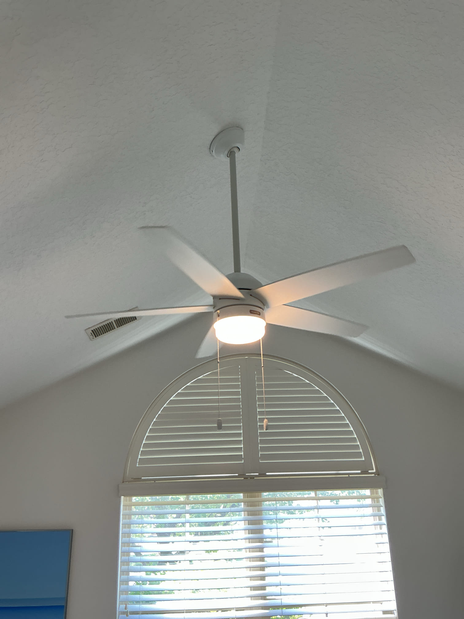Ceiling Fan Installation in Matthews, NC + Laundry Room Wafer Lights completed by Touchstone Electric