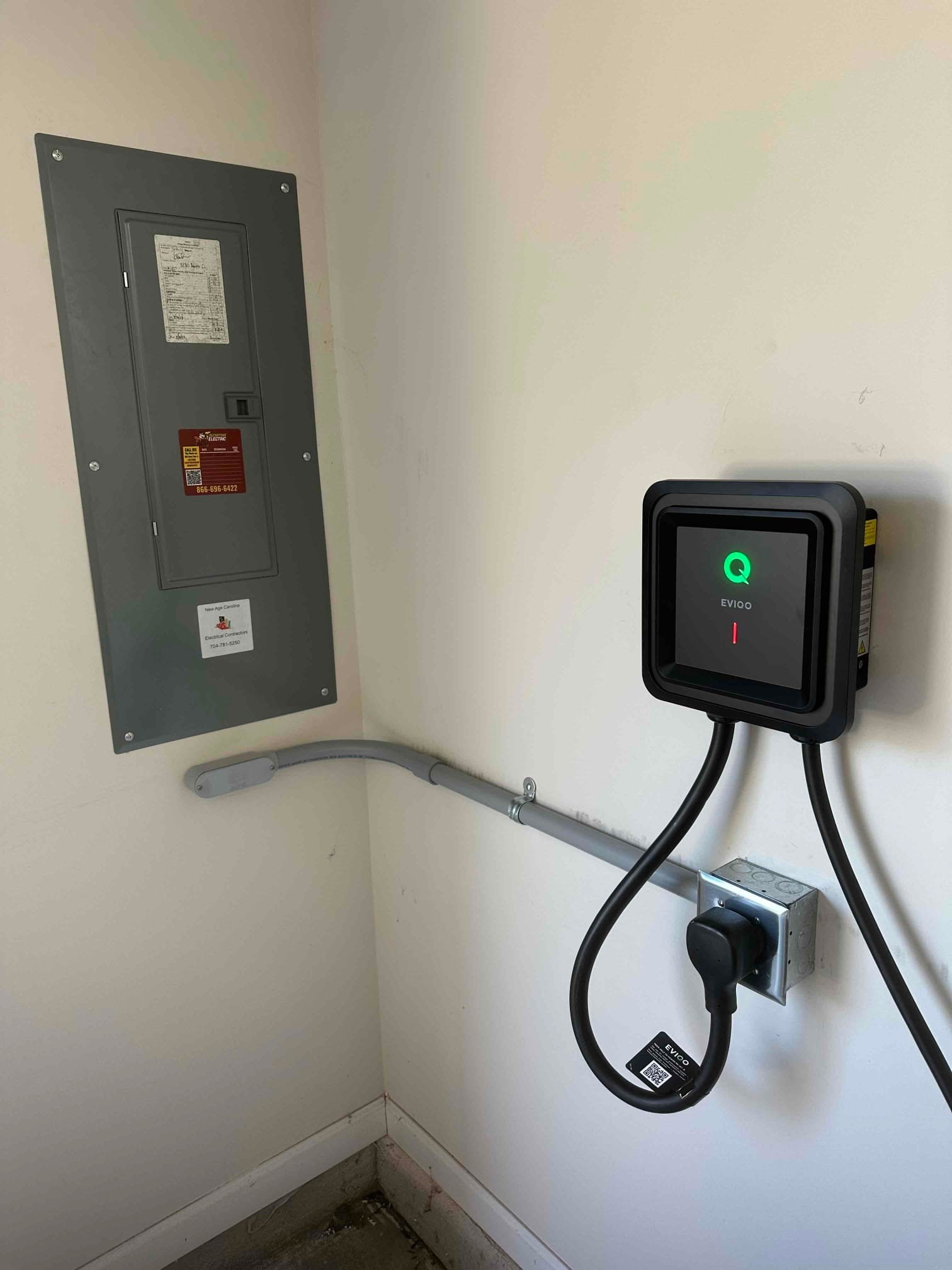 Level 2 EV Charger Installation in Kannapolis, NC - 50A Outlet completed by Touchstone Electric