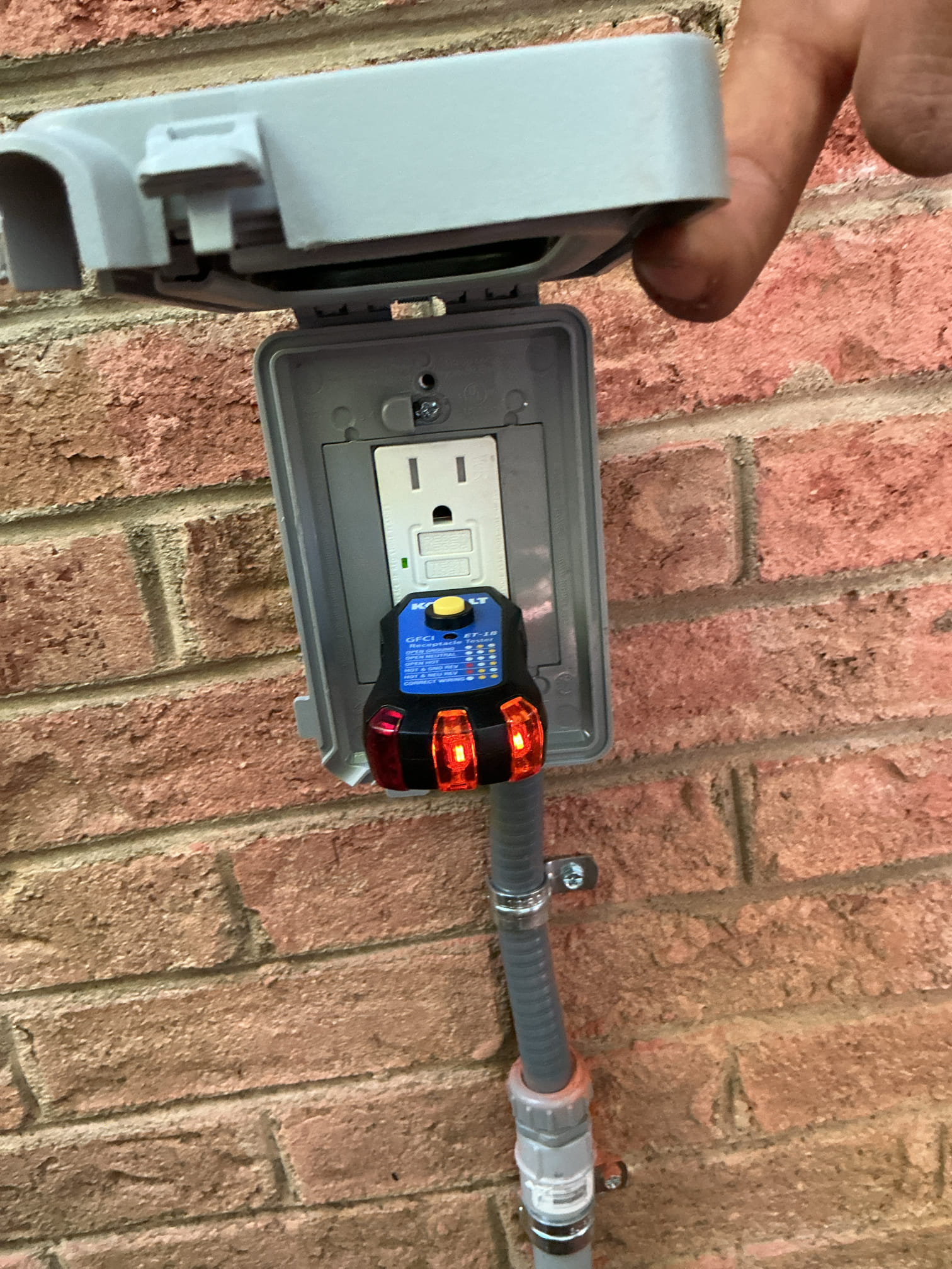 Outdoor GFCI Outlet Installation for Grill Area in Waxhaw, NC completed by Touchstone Electric