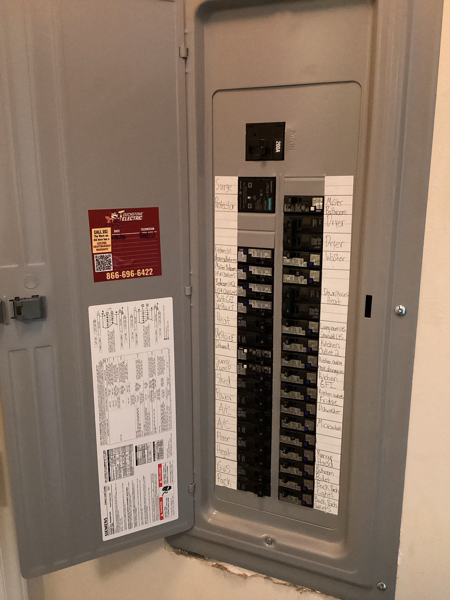 200A Copper Panel Upgrade & Surge Protection in Holly Springs completed by Touchstone Electric
