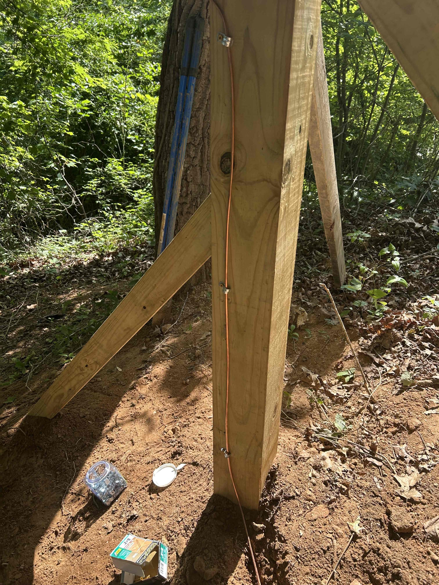 Temporary Power Pole & Overhead Service Installation in Candler completed by Touchstone Electric