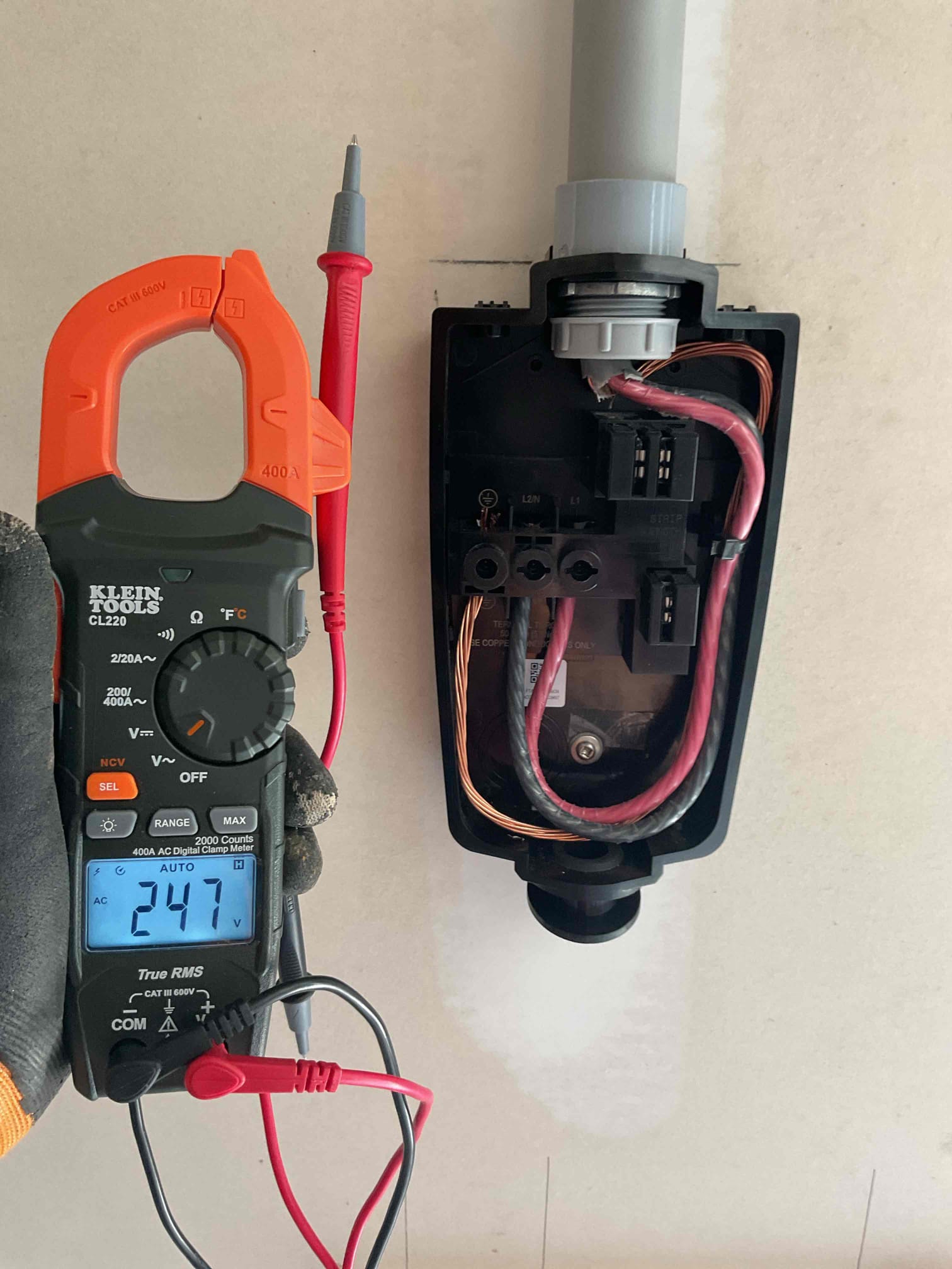 Level 2 EV Charger Installation with 60A Circuit in Graham, NC completed by Touchstone Electric