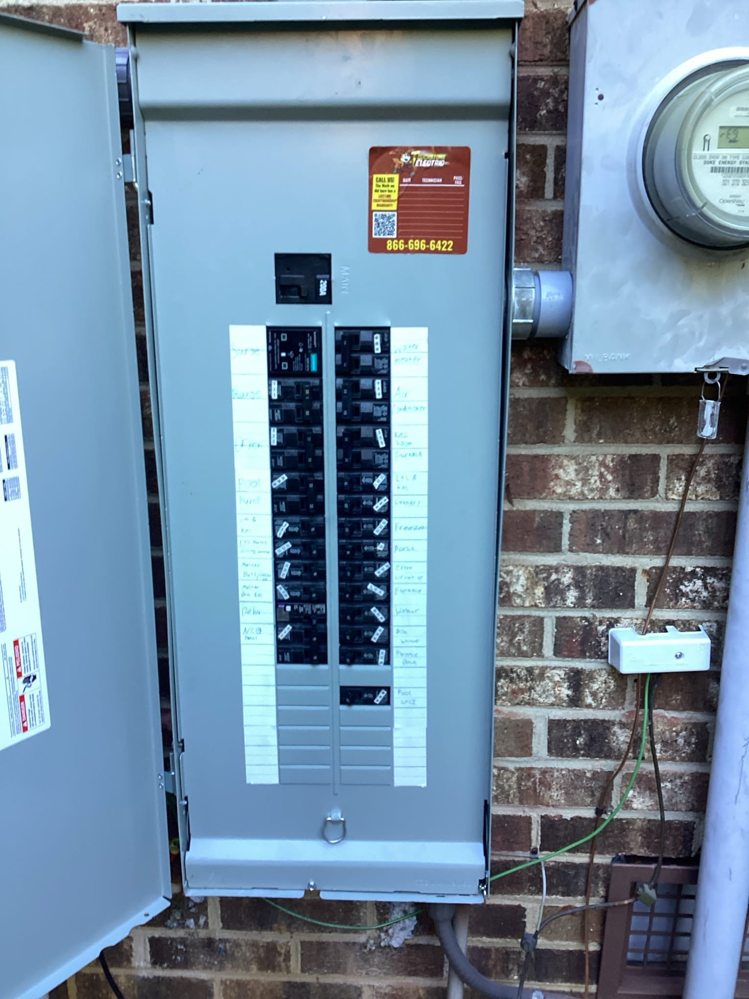 Professional 200 Amp Electrical Panel Upgrade in Charlotte, NC completed by Touchstone Electric