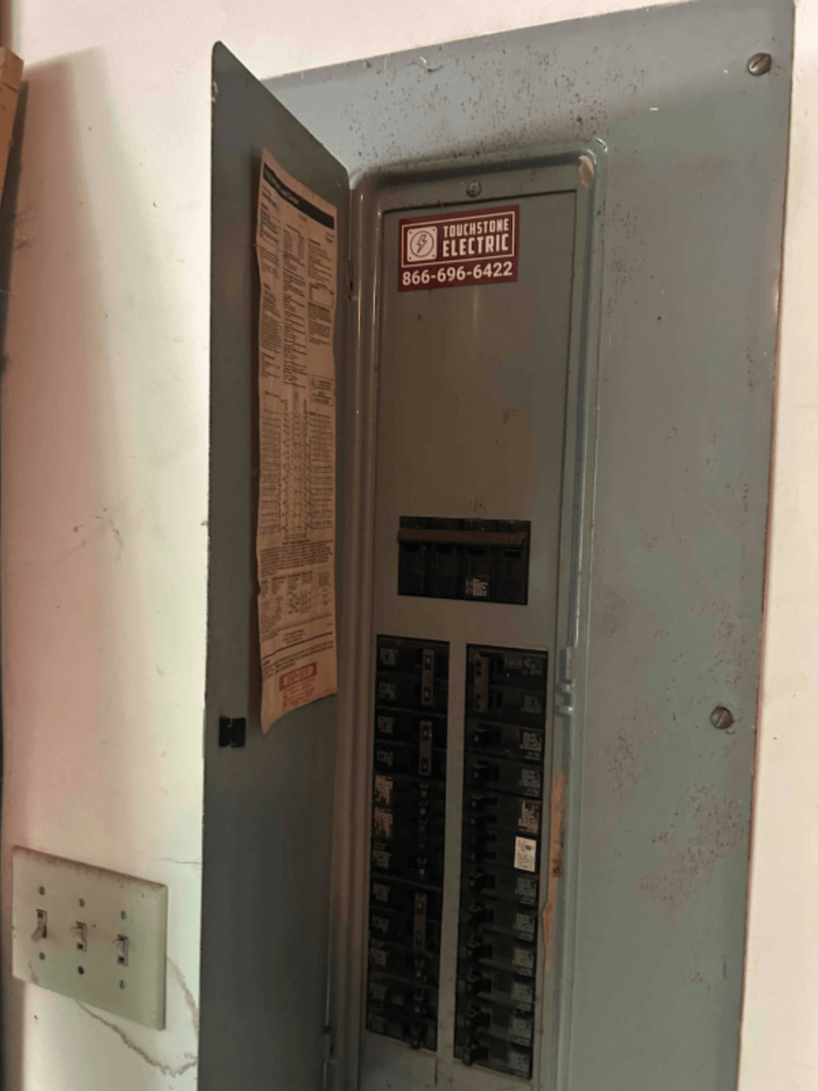 Breaker and circuit work related to a dedicated outlet installation