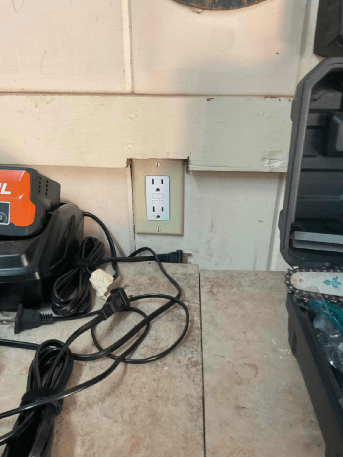 Electrical diagnostic and repair work for a hazardous outlet issue