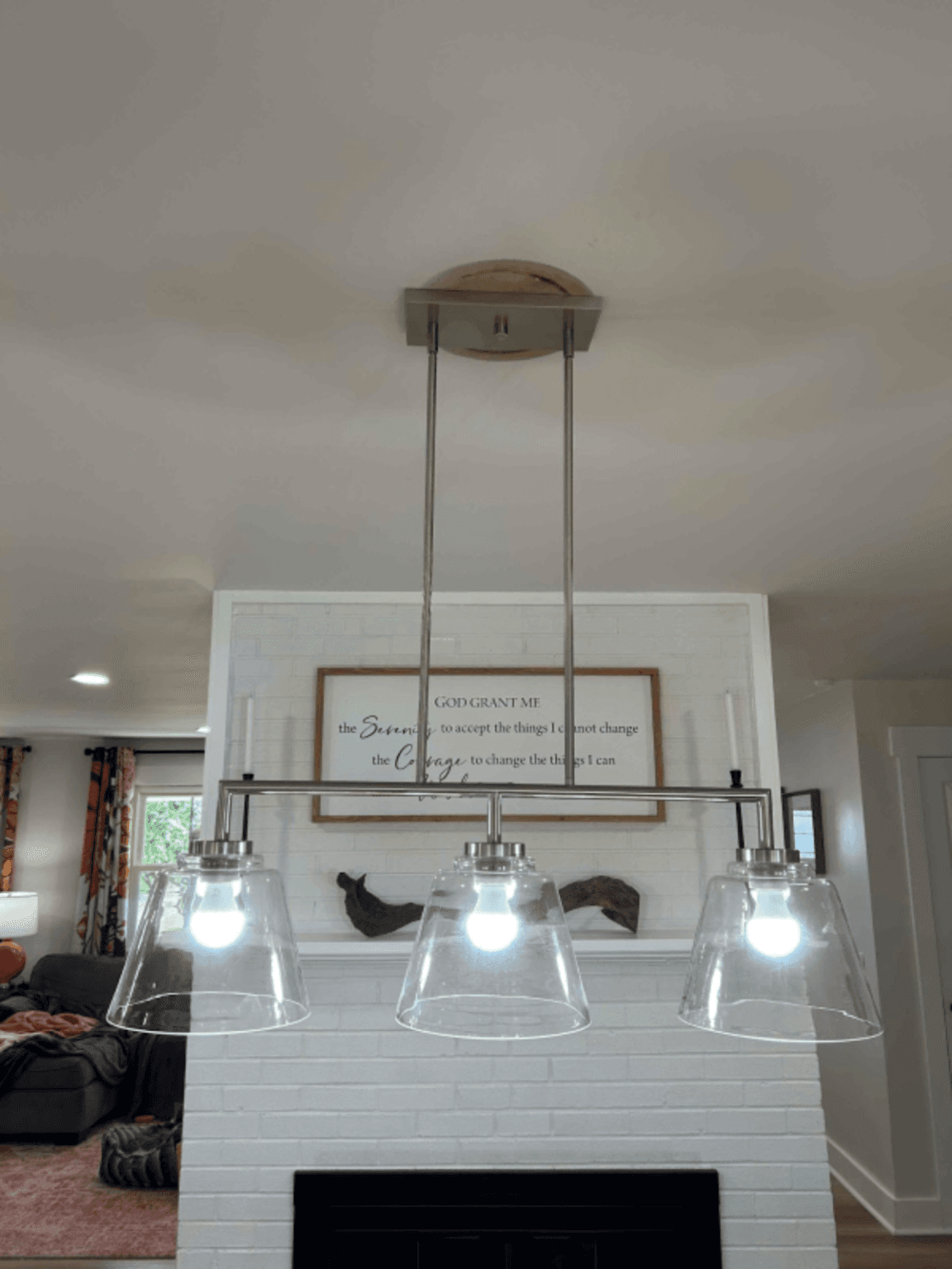 Pendant light fixture installed in a residential home by Touchstone Electric