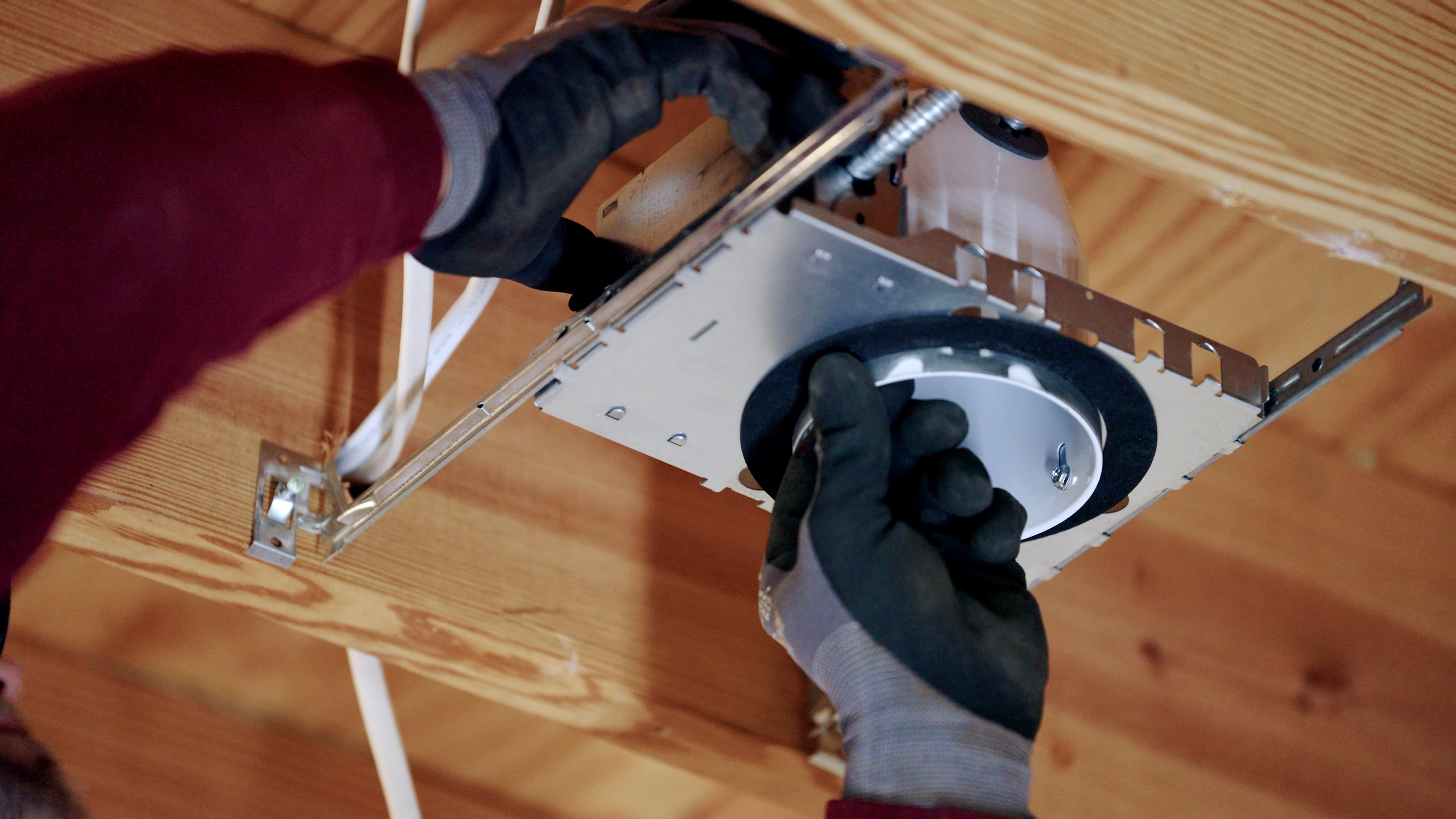 Electrician planning lighting installation work