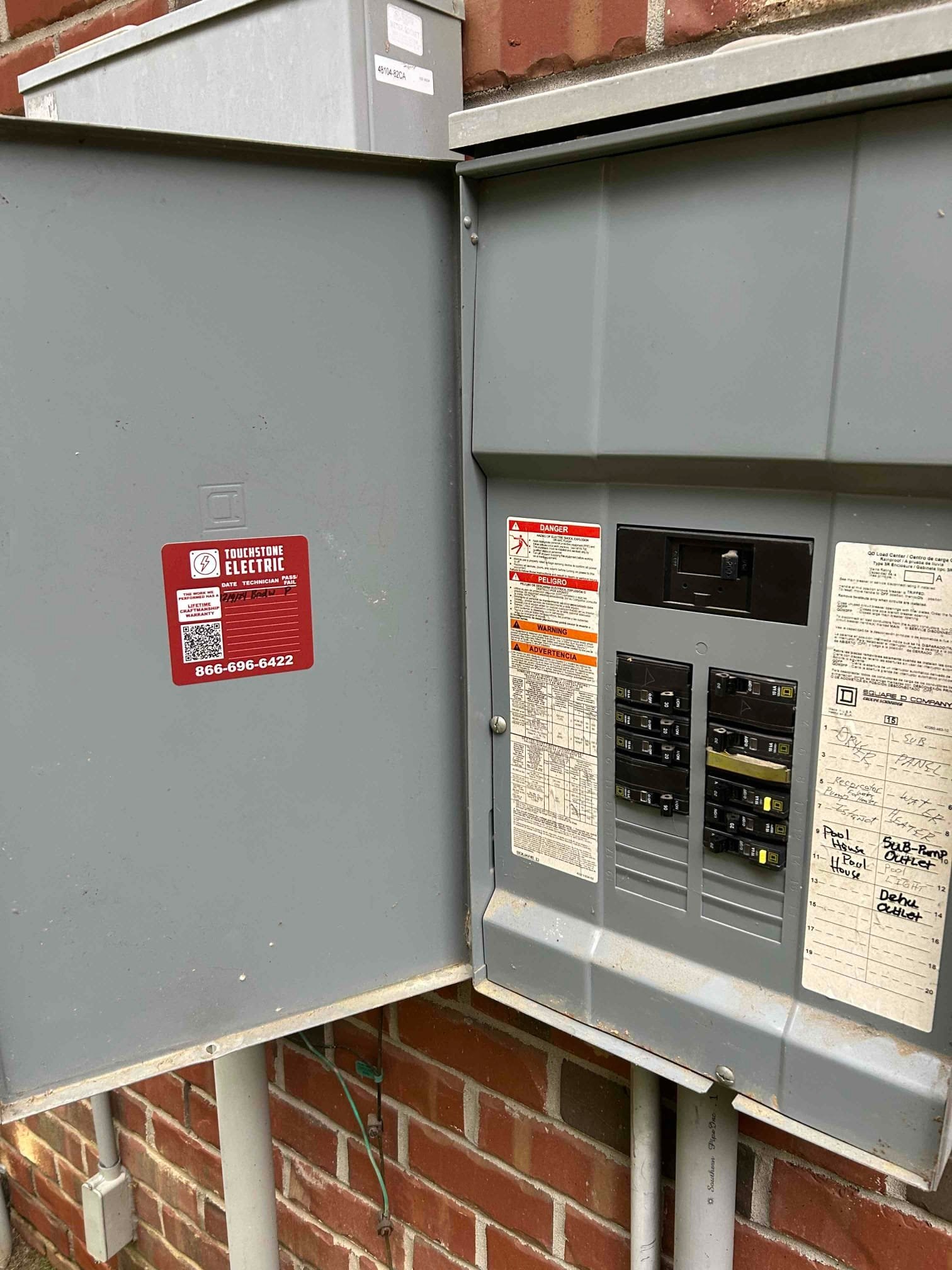 Electrician inspecting an electrical panel