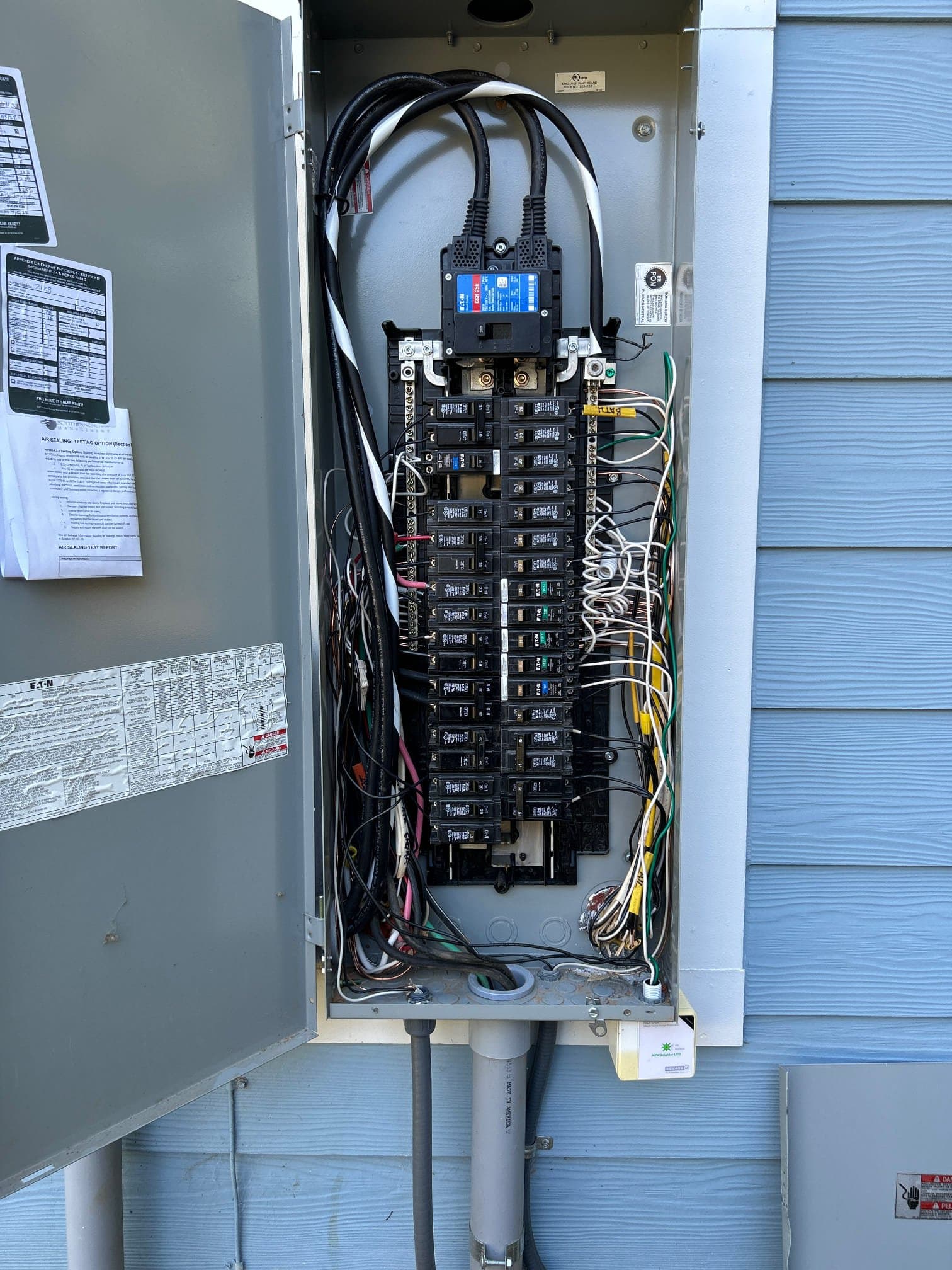 Whole-house surge protection installed at an electrical panel