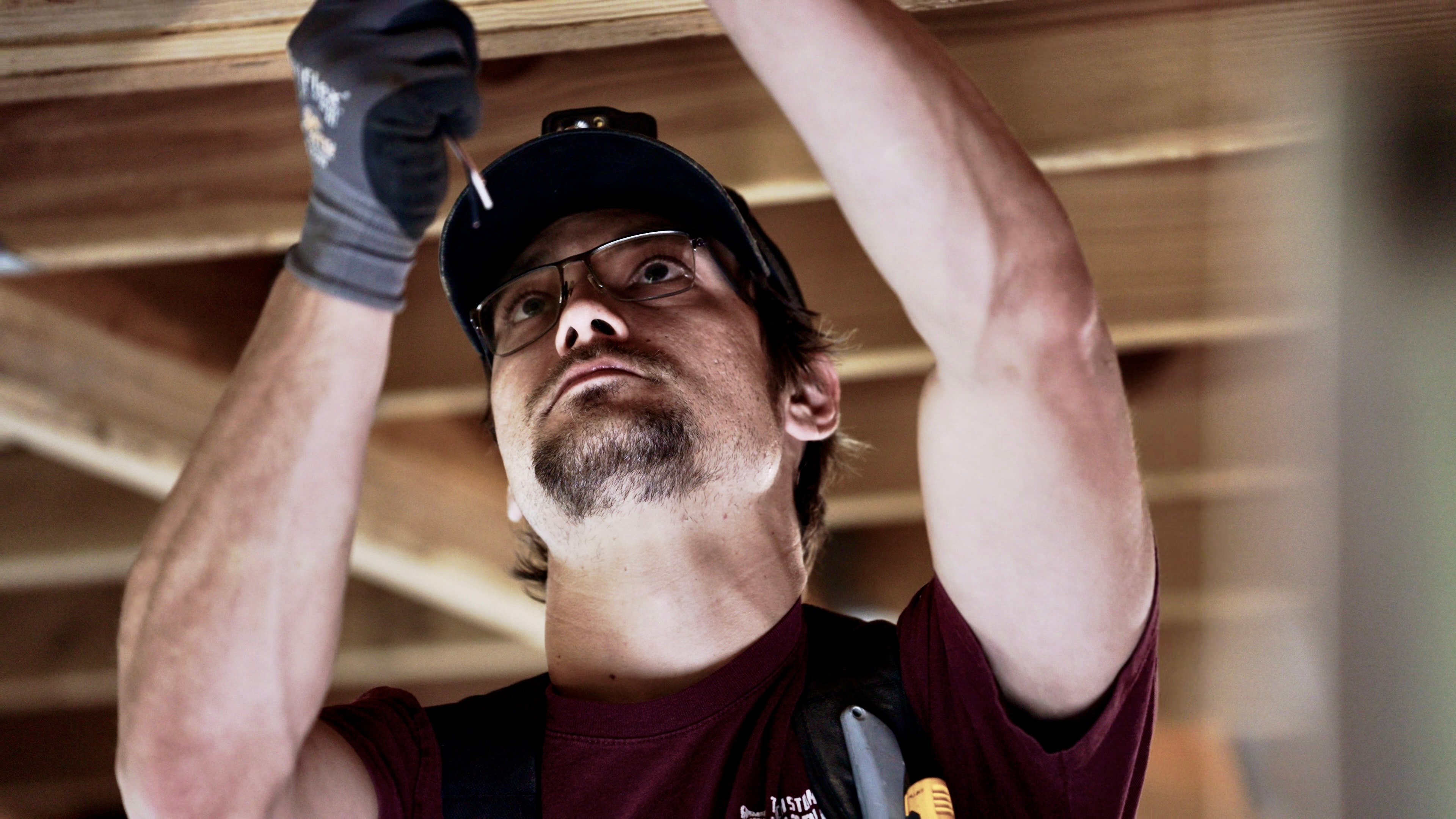 Ceiling wiring work for lighting removal and installation